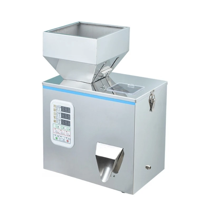 Automatic granule metering and filling machine, seasoning quantitative weighing machine, quantitative packing machine