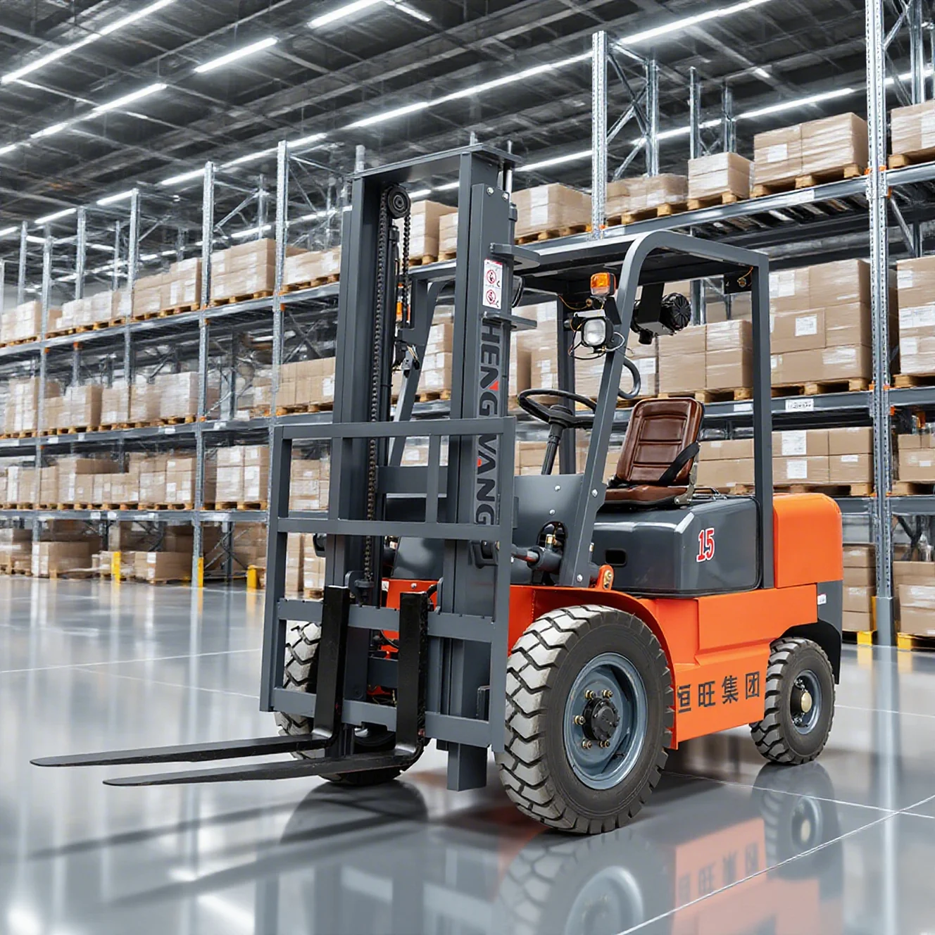 HW 1.5 ton Diesel Forklift 4x4 Wheels Strong Power Warehouse Fuel Forklift Efficient and long-lasting Operation forklifts Custom