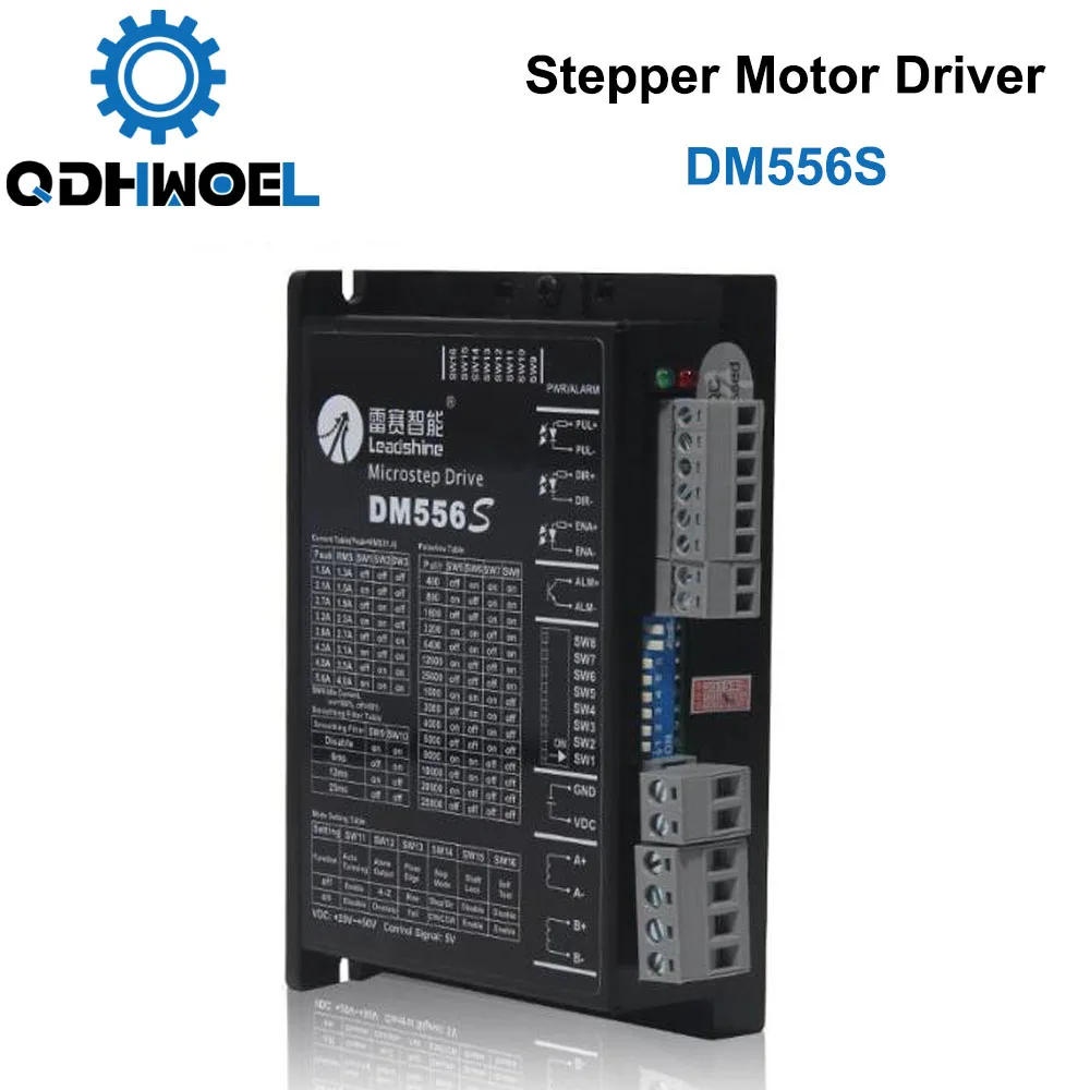 

QDHWOEL 2-Phase Stepper Motor Driver DM556S Supply Voltage 18-50VDC Output 1.4-5.6A Current