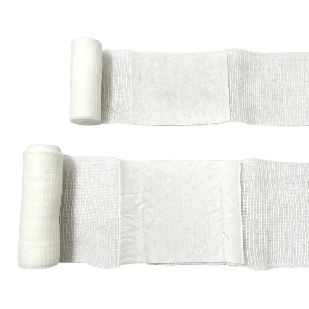 6Pcs Medical Sterile Gauze Bandage Roll PBT Elastic Hemostatic Trauma Wound Care First Aid Travel Absorbent Pads Disposable Kit