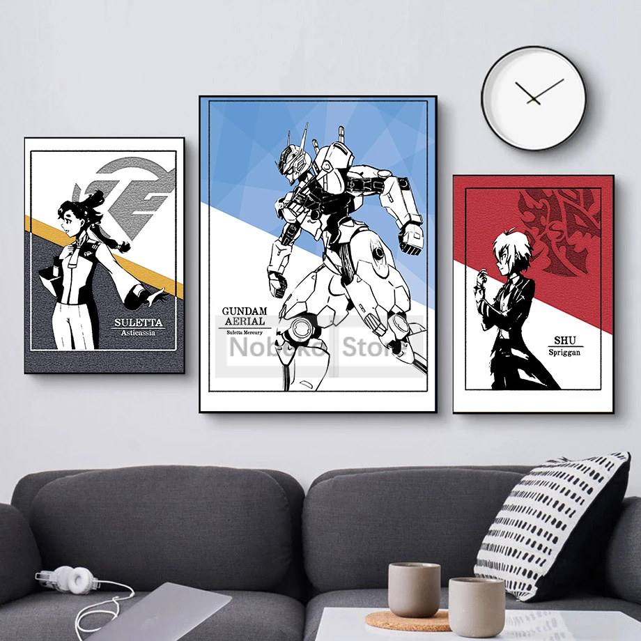 Minimalist Video Games/Anime/Manga Character Poster Block Printing Style Prints Canvas Wall Art Pictures Home Room Modern Decor