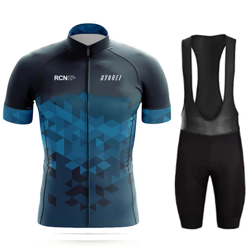 Rcn Rvouei Cycling Jersey Set Summer Bicycle Suit Quick Drying Bib Shorts Clothes Mtb Maillot Ropa Ciclismo Mountain Bike Wear
