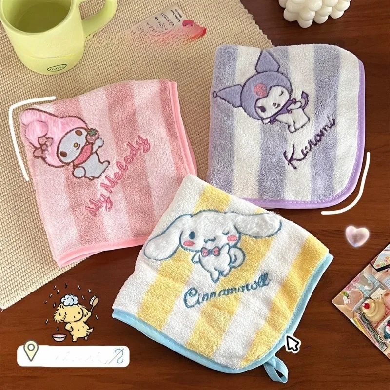 

Kawaii Sanrio Hand Towel Kuromi My Melody Cinnamoroll Anime Figures Cartoon Strong Water Absorption Towels Kawaii Children Gifts