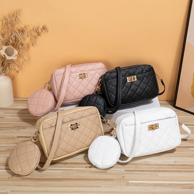 

2 Pieces Set Women Crossboy Bags New Pu Leather Shoulder Bag Coin Purse And Handbag Ladies Bag Messenger Bags Retro Hobo Bag