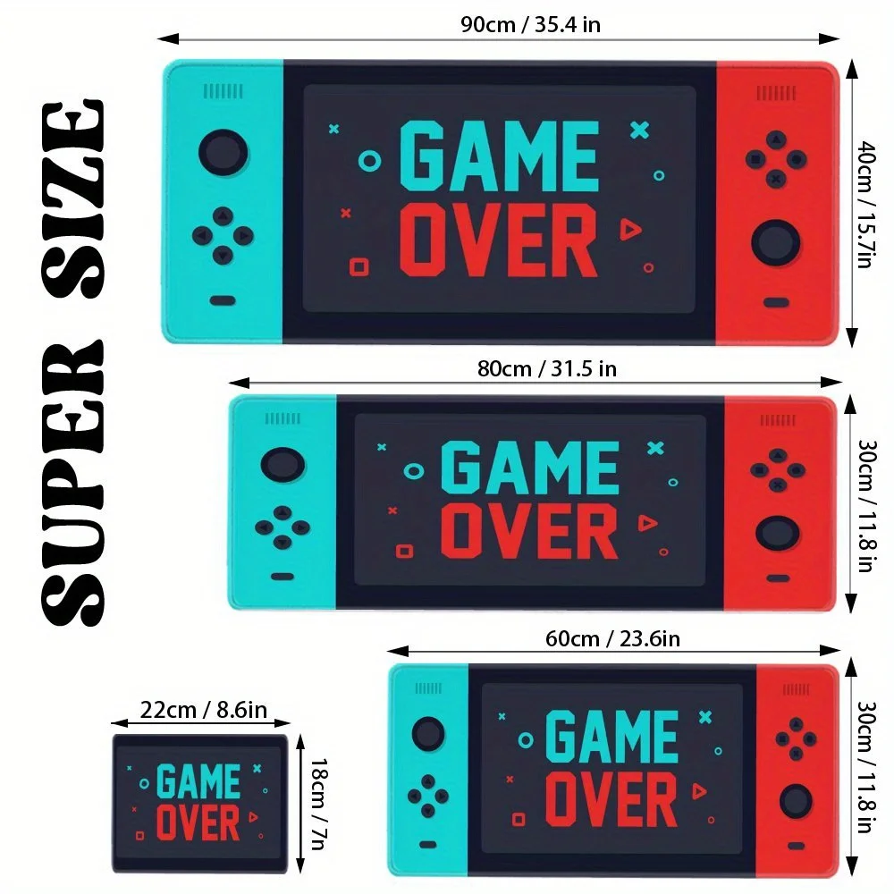 الأحمر والأزرق أذرع التحكم في ألعاب الفيديو موضوع لوحة الماوس المضادة للانزلاق قاعدة مطاطية سميكة مكتب DeskPad الكمبيوتر المحمول ملحقات الكمبيوتر XXL