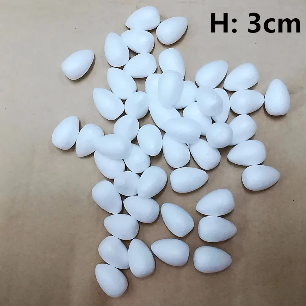 1.5/2/3/3.5/4/4.5/5.5cm White Water Drop Modeling Foam Rose Bud For Nylon Stocking Flower Accessories Polystyrene Styrofoam Buds