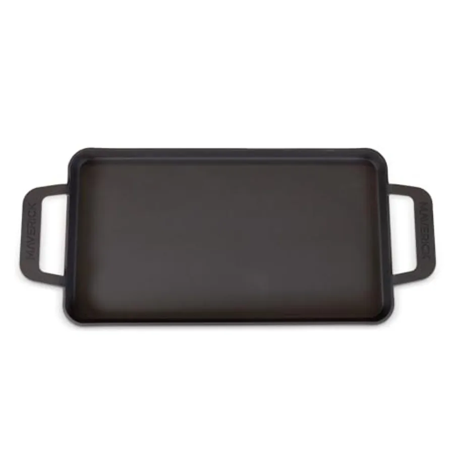 

22-Inch Preseasoned Carbon Steel Griddle 4mm Heavy-Duty Flat Top Grill Pan with Raised Edges and Integrated Handles
