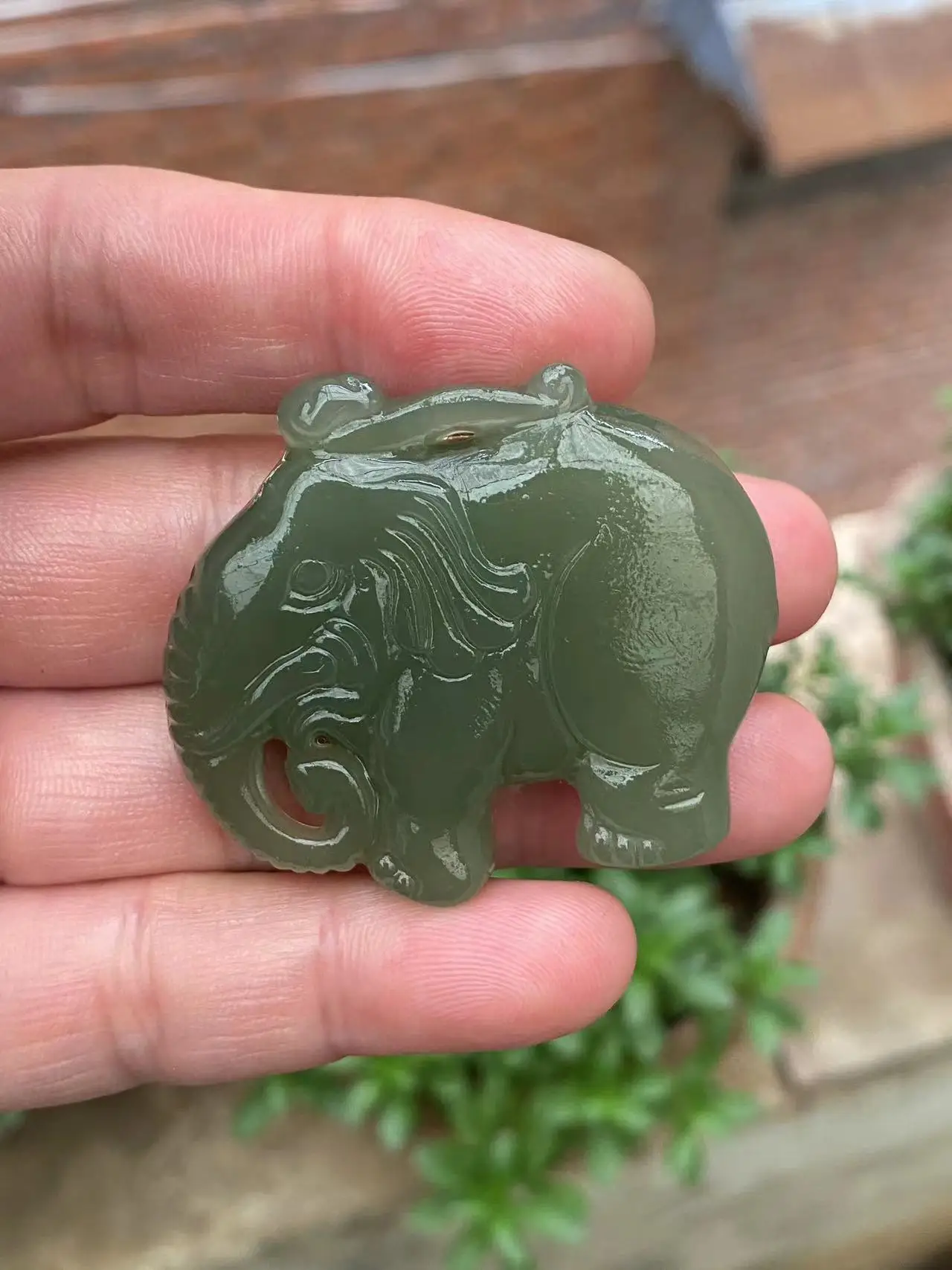 

Natural 100% real green jade pendant necklace hand-carved elephant necklaces pendants jadeite jade jewelry Bless peace