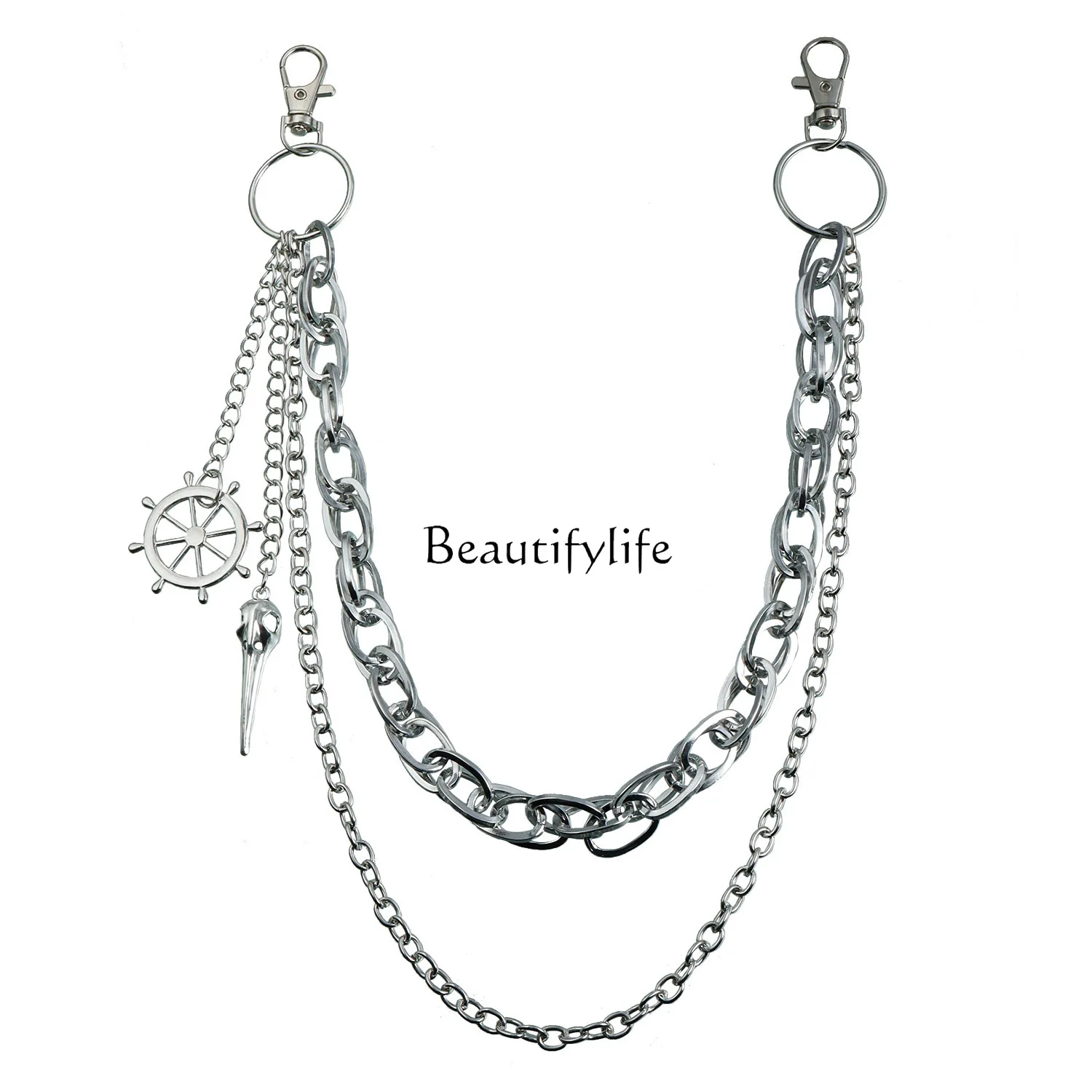 

Double metal trendy cool design waist accessories decorative chain
