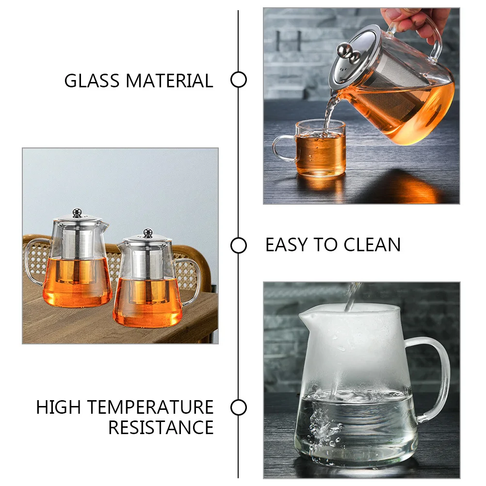 

Heat Resistant Thickened Glass Teapot Infuser Clear Large Capacity Aroma Enhancing Tea Kettles Tea Kettle Glass