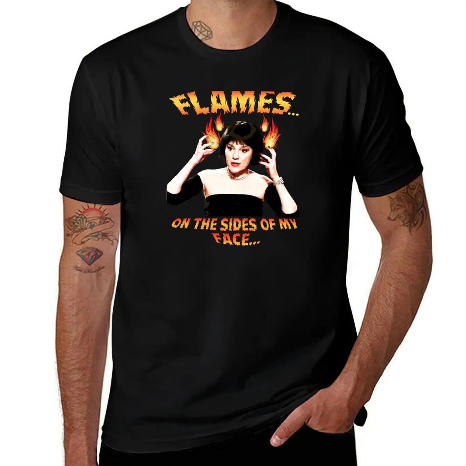 T-shirt Clue Mrs White Flames, haut imprimé de style vintage
