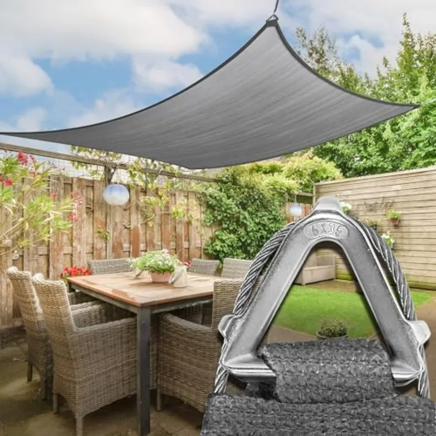 

Royal Shade Heavy Duty 6 x 25 футов Серый солнцезащитный козырек Прямоугольный Pro Ring Нестандартный размер Shade Sail 260 GSM Коммерческий класс UPF50 Sun