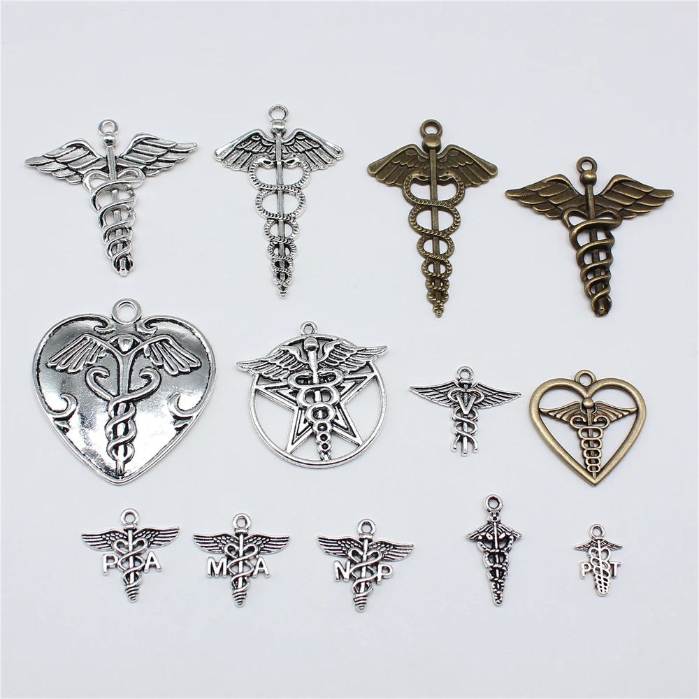 10 stücke Arzt Krankenschwester Medizinische Zeichen Medizinische Cane Charms Anhänger Für Schmuck Machen DIY Handwerk, Die Entdeckungen Handgemachten Schmuck
