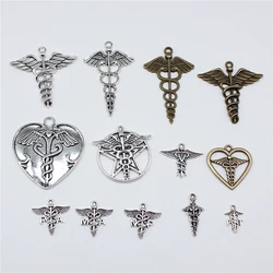 10pcs Doctor Nurse Medical Sign Medical Cane Charms Pendant For Jewelry Making DIY Crafts Making Findings Handmade Jewelry