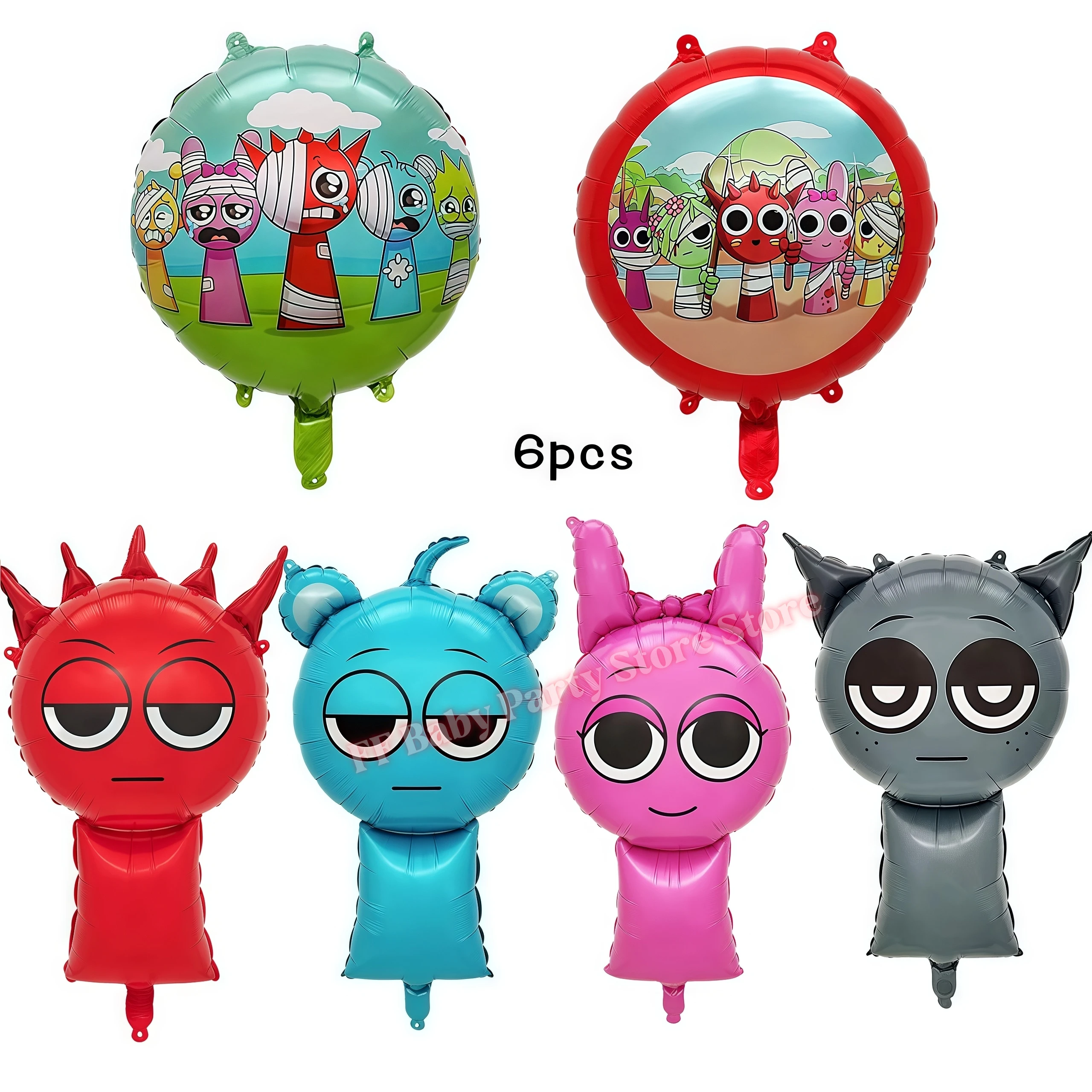 Sprunkis Geburtstagsparty-Dekorationsset Ballons Teller Becher Servietten für Jungen Mädchen Party-Geschenke Babyparty Kinder-Event-Zubehör – Detail 21