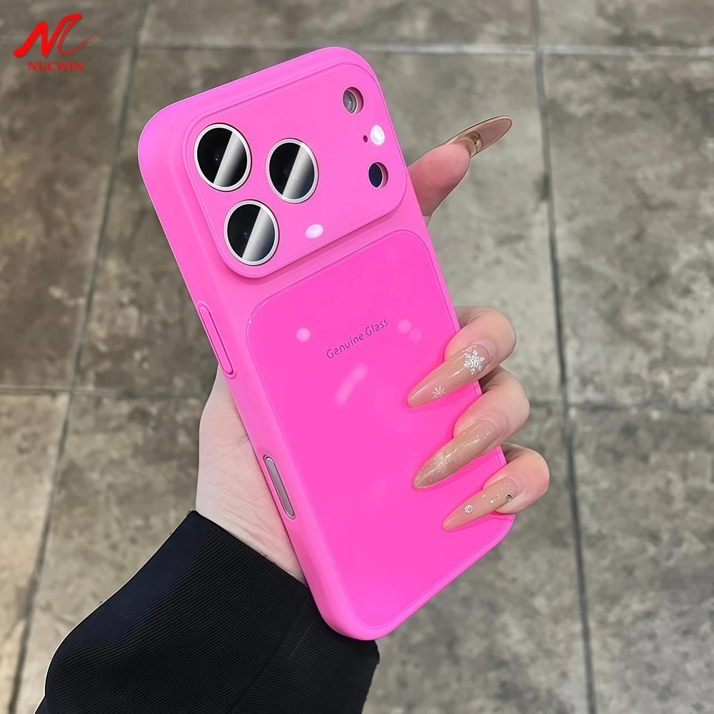 Hochwertige, glänzende und stoßfeste Hartglas-Schutzhülle für iPhone 17, 16, 15, 14, 13, 12, 11 Pro Max Plus in der Farbe Macaron Candy (auch für iPhone Air geeignet)_voghion.com