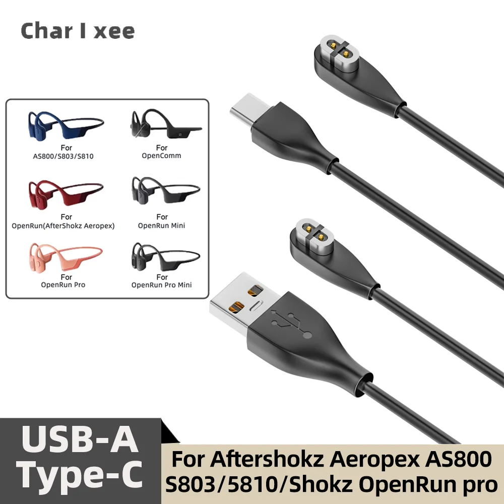 Magnetic Charger Cord for Shokz OpenRun Series & Aftershokz Aeropex AS800 S803 S810 USB Type-C Charging Cable