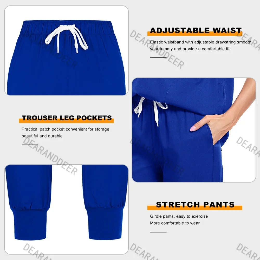 Hochwertige Krankenschwesteruniform, medizinisches, schmal geschnittenes mattes Oberteil und elastische Taillenhose, Schönheitssalon, Tierkrankenhaus, Arzt, Chirurgenset