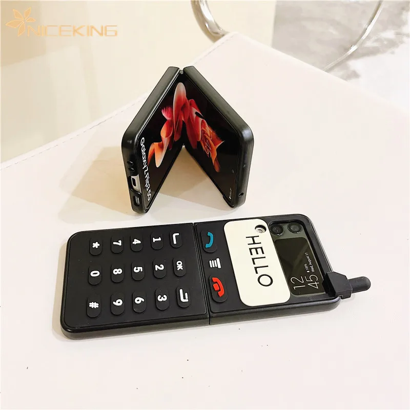 3D Antenna Game Boy Phone Case For Samsung Galaxy Z Flip 3 4 5G