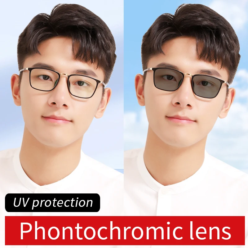 

Photochromic Progressive Multifocus Reading Glasses UV400 Sunglasses for Men, Hard & Multi-coated Lens,Presbyopia Eyeglasses