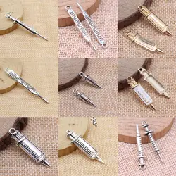 Syringe Charms For Jewelry Making DIY Pendants For Gift Bulk