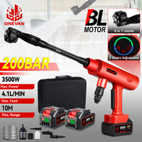 Brushless 200Bar 3500W Electric High Pressure Washer 6-in-1 Cordless Spray Gun Car Washer Garden Cleaning for 21V 18V Battery