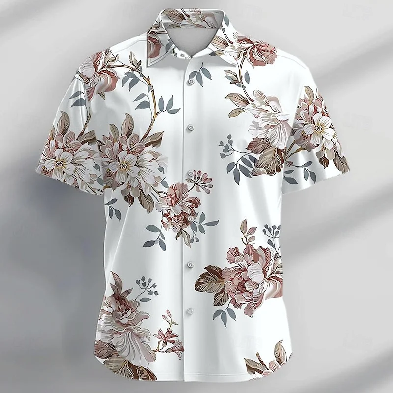 3D printed street, short sleeved 2024 men's clothing pattern fits well, brand new fashion Hawaii vacation and play