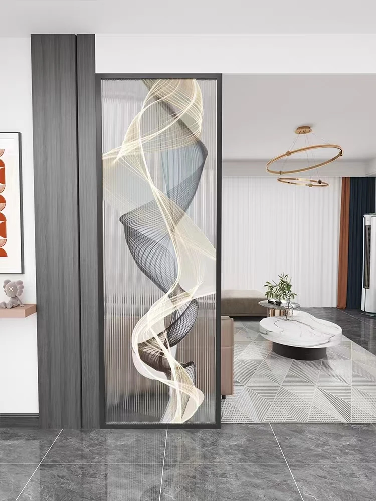 Stainless Steel Glass Partition Screen Divider Laser Cut Waterproof Design for Home Office Restaurant Hallway Privacy Modern