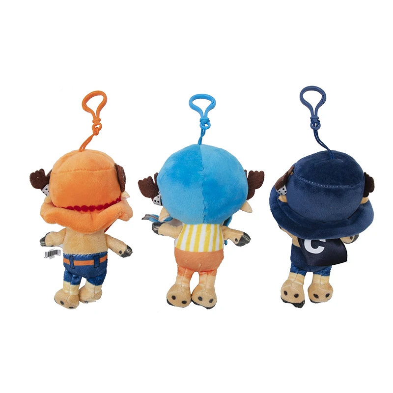 12CM One Piece Anime Figures Cosplay Plush keychain Toy Luffy Chopper Ace Law Sabo Cute Doll Cartoon Stuffed Pendants Kids Gifts