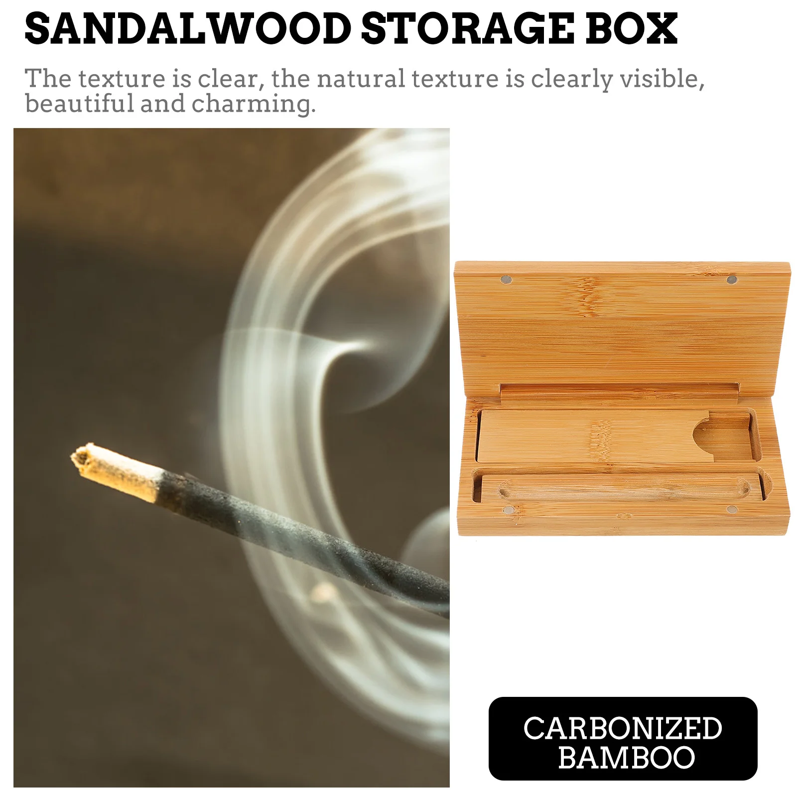 

Incense Stick Box Handcrafted Sandalwood Storage Container Lightweight Wear-Resistant for Home Office Travel Incense Stick Box