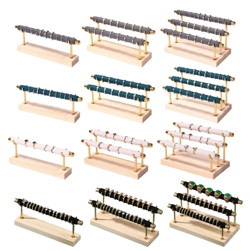 

Компактный органайзер для хранения колец, портативная деревянная подставка для аксессуаров, стеллаж для выставки товаров