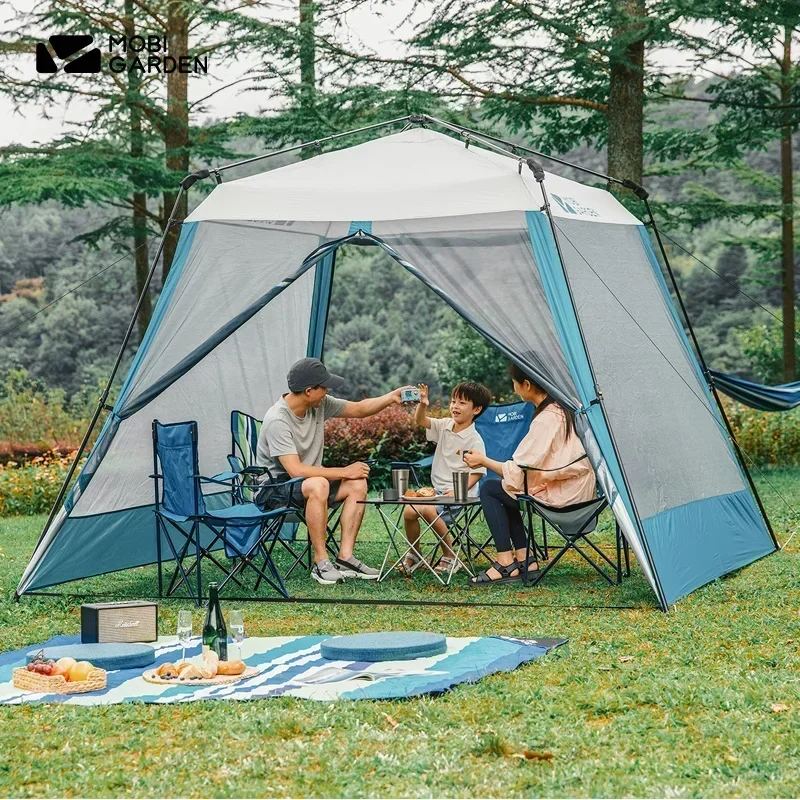 Mobi Garden outdoor 4-6 people fully automatic sunscreen park pavilion tent camping portable folding canopy210