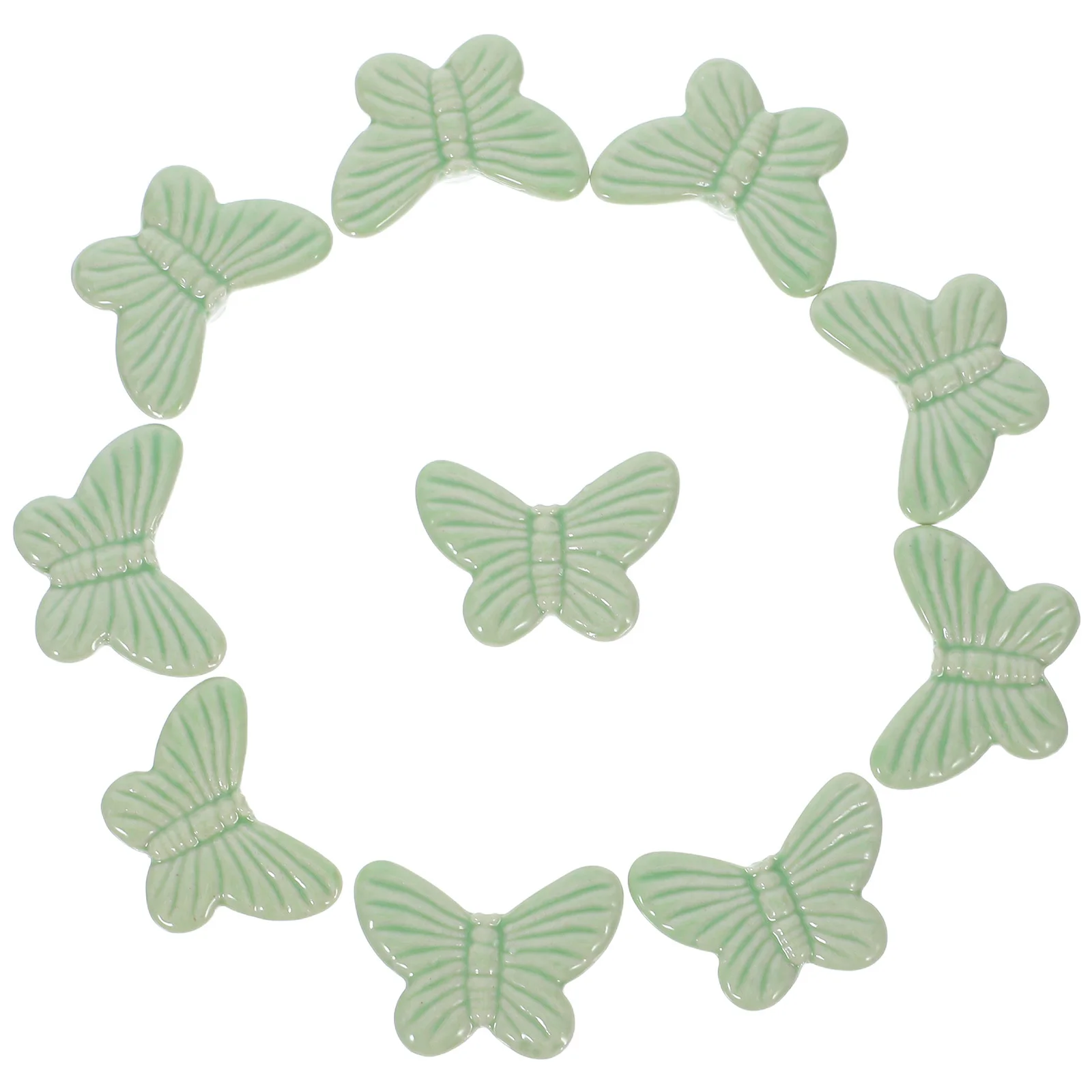 

10Pcs Ceramic Butterfly Drawer Handles Single Hole Decorative Cabinet Knobs for Kitchen Wardrobe Dresser Closet Furniture