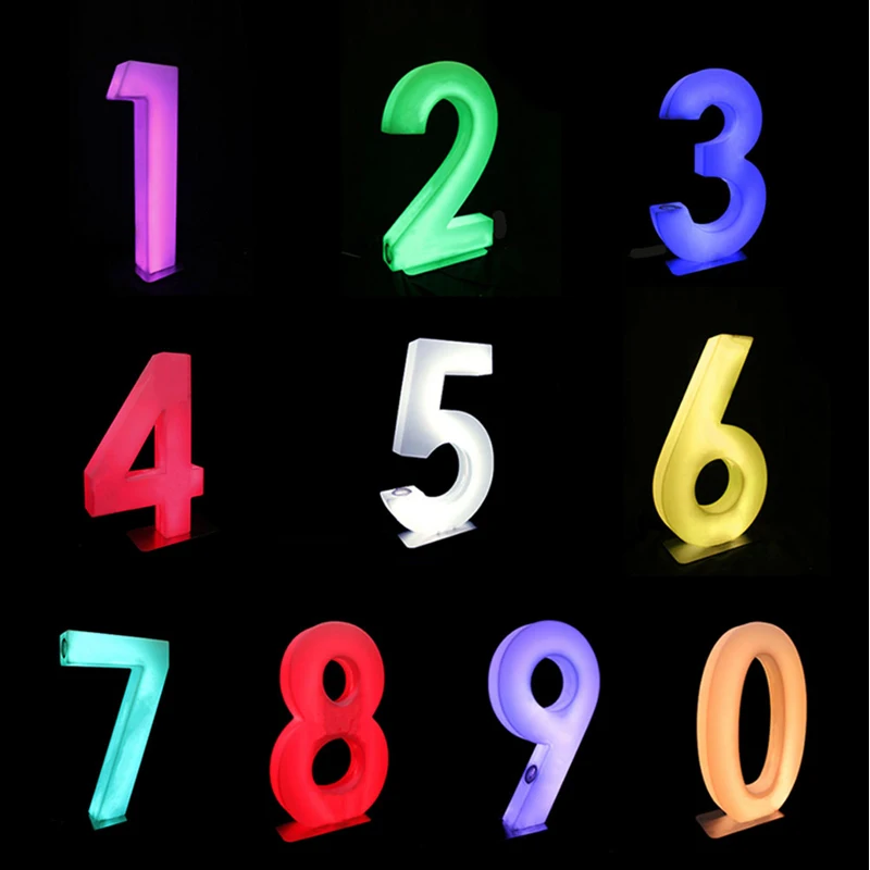 LED Number 5 Wedding Deco Light Luminous Arabic Numerals Factory Rotational Moulding LED Lights Indoor Outdoor Novel Light