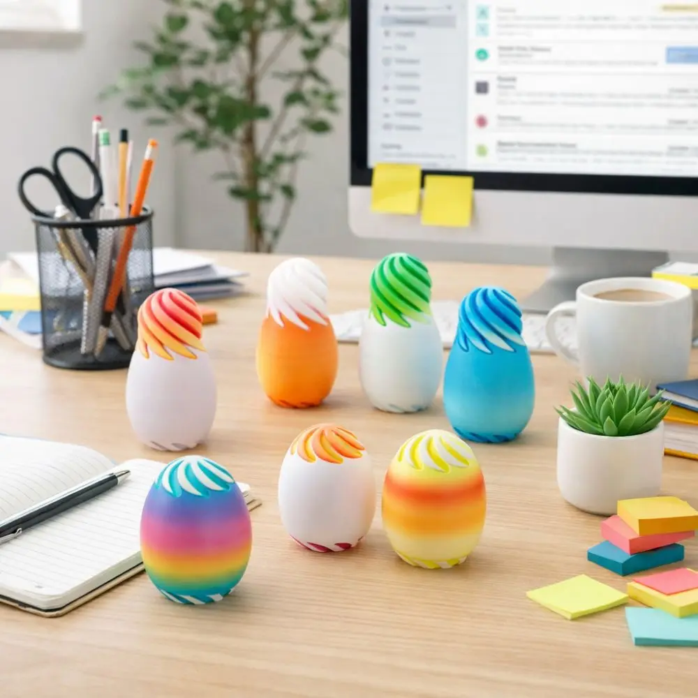 

3D-печатное вращающееся яйцо: красочное антистрессовое пасхальное спиральное яйцо-головоломка из пластика, неразборное, для декора рабочего стола