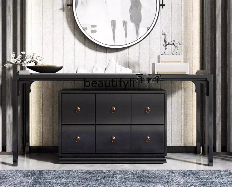 

l New Chinese style solid wood locker ash wood storage cabinet Xuanguang cabinet