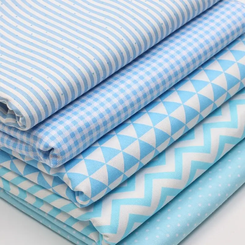 Diy Handcrafted Pure Cotton Fabric Clothing, Household Items And Children's Bedding, Biue Series Twill Pure Cotton Fabric
