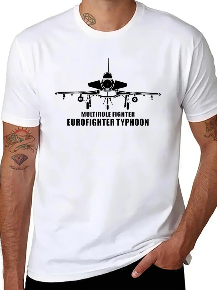 Eurofighter Typhoon multi-function fighter 100% cotton short-sleeved T-shirt-soft cotton pattern T-shirt, simple summer top.