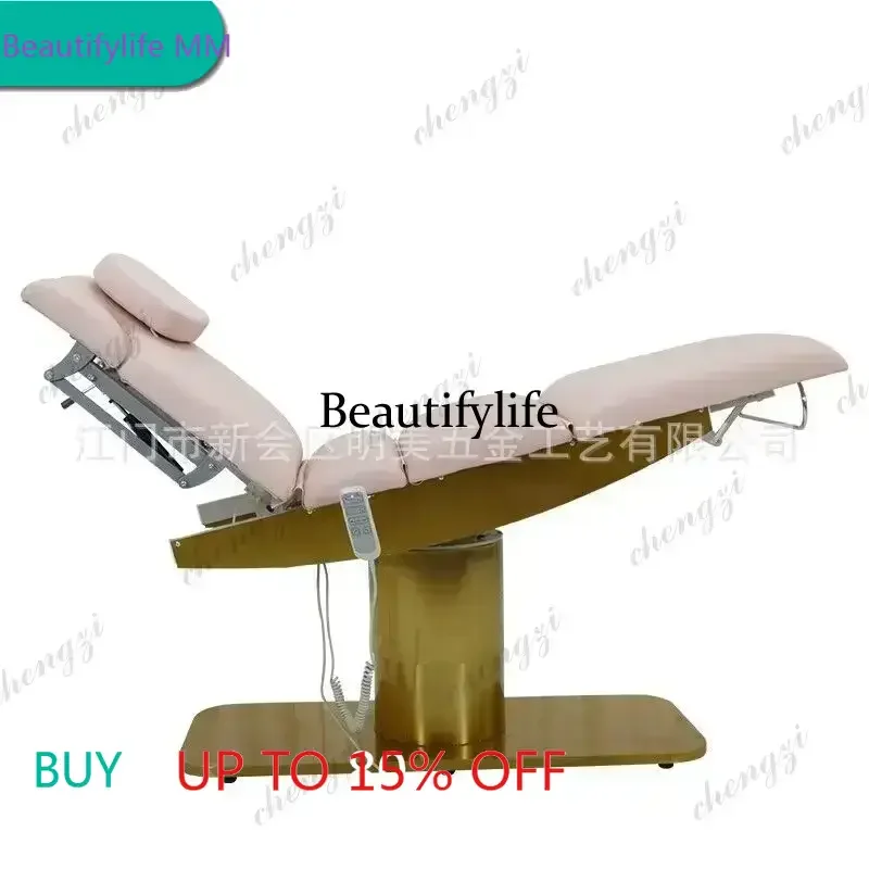 

F182 Beauty salon electric lift beauty gold base embroidery body bed lead