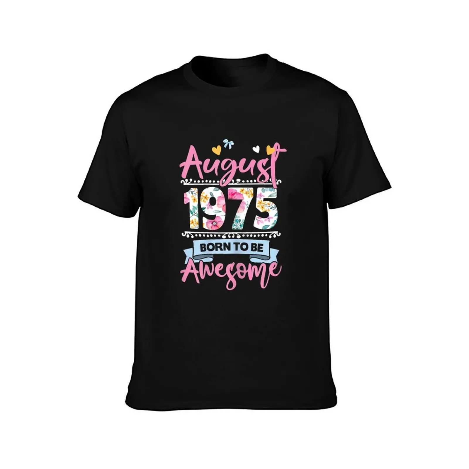 Womens 46 Years Old 46th Birthday Decoration August 1975 T-Shirt Christmas Casual Short Sleeve Top T-Shirt