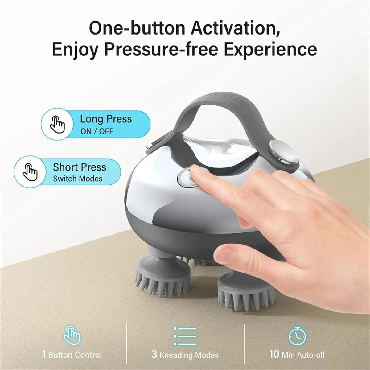 مدلك الرأس IPX7 للتنظيف العميق، مستخرج الروح، مدلك الحيوانات الأليفة، مدلك فروة الرأس الكهربائي مع 8 رؤوس تدليك #5