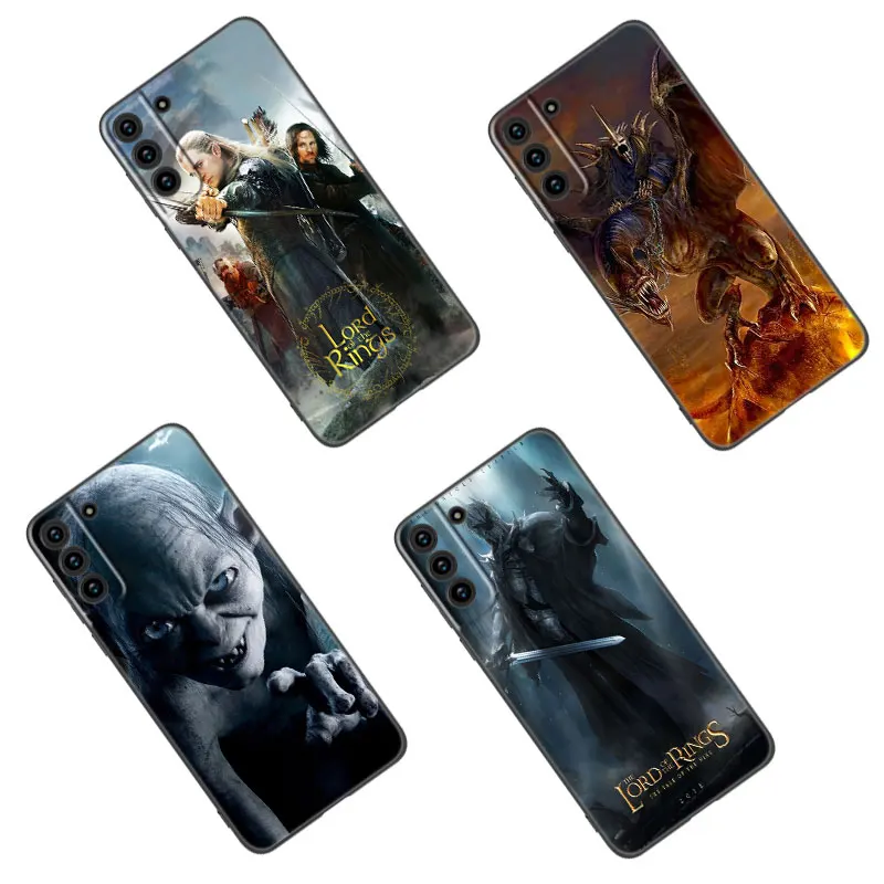 The L-Lord Of The R-Rings Black Silicone Phone Case For Samsung Galaxy S23 S21 S20 FE S24 S22 Ultra S10E S10 S9 S8 Plus