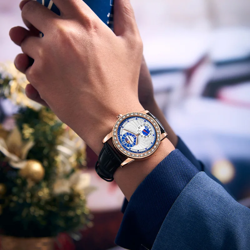 New Watch Men's Diamond  Waterproof Business Men's Watch High-end Quartz Watch