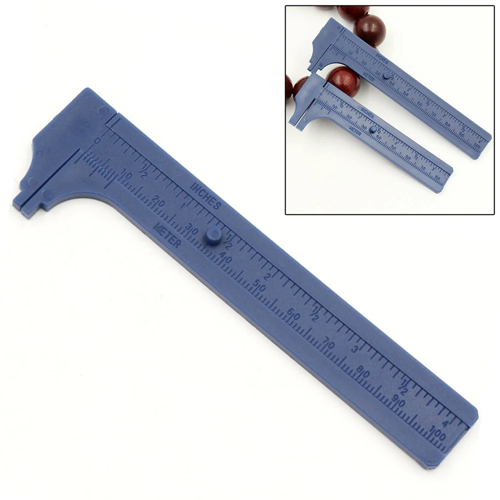 2pcs 0-100mm Mini Plastic Vernier Caliper Double Scale Ruler Measure Buddhist Beads Walnuts Jewelry Antique Measuring Tools