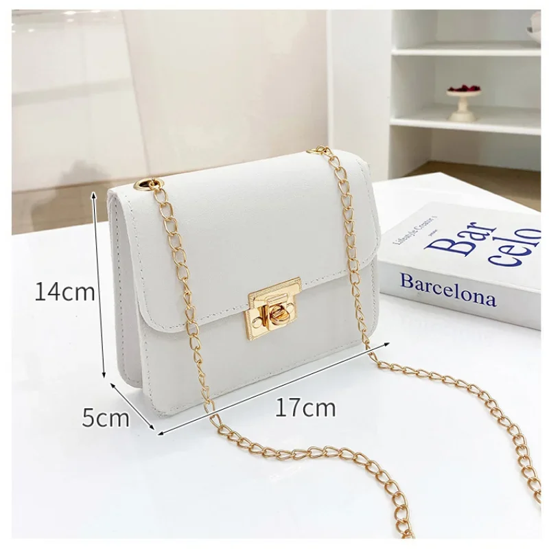 Women Designer Bags All-match Chain Shoulder Bag Solid Color Mini Flap Bag Messenger Crossbody Bag Clutch Purses and Handbags