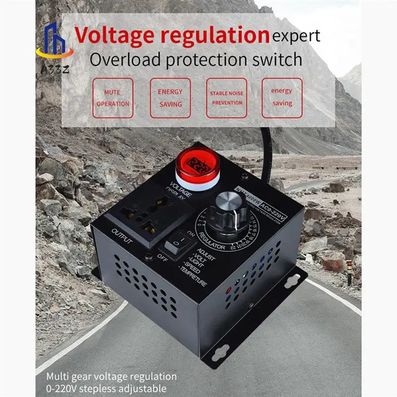 

A33Z-4000W Регулятор напряжения Портативный регулятор напряжения с регулируемой скоростью Компактный регулятор переменного напряжения