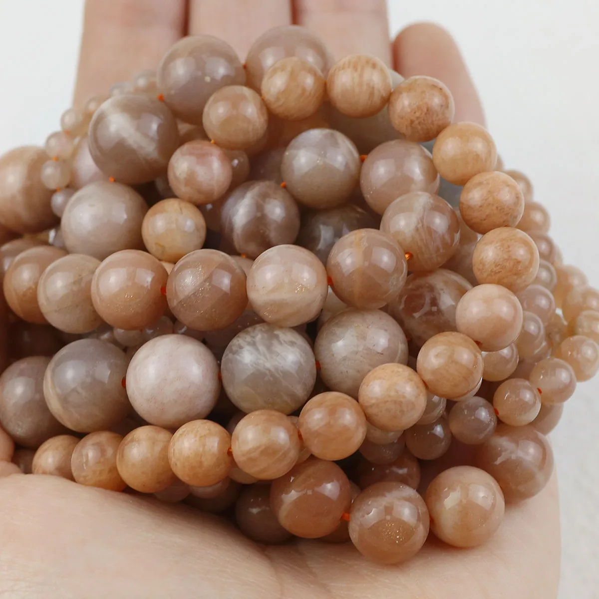 Natural Stone Sunstone Ore Round Loose Beads For Jewelry Making DIY Love Bracelet Neckalce Accessories 4 6 8 10 12mm Findings