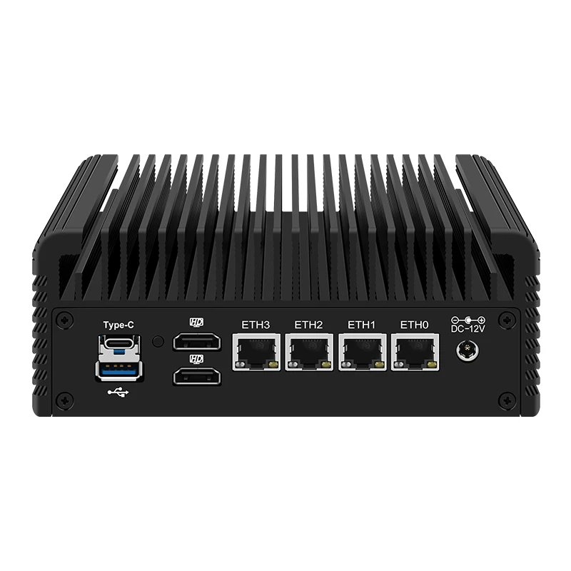 Fanless Mini PC Firewall Intel Core 3 N305 N150 N95 4x2.5G i226V LAN Type-C 2*NVMe+SATA USB3.2 NAS Server Solid Computer