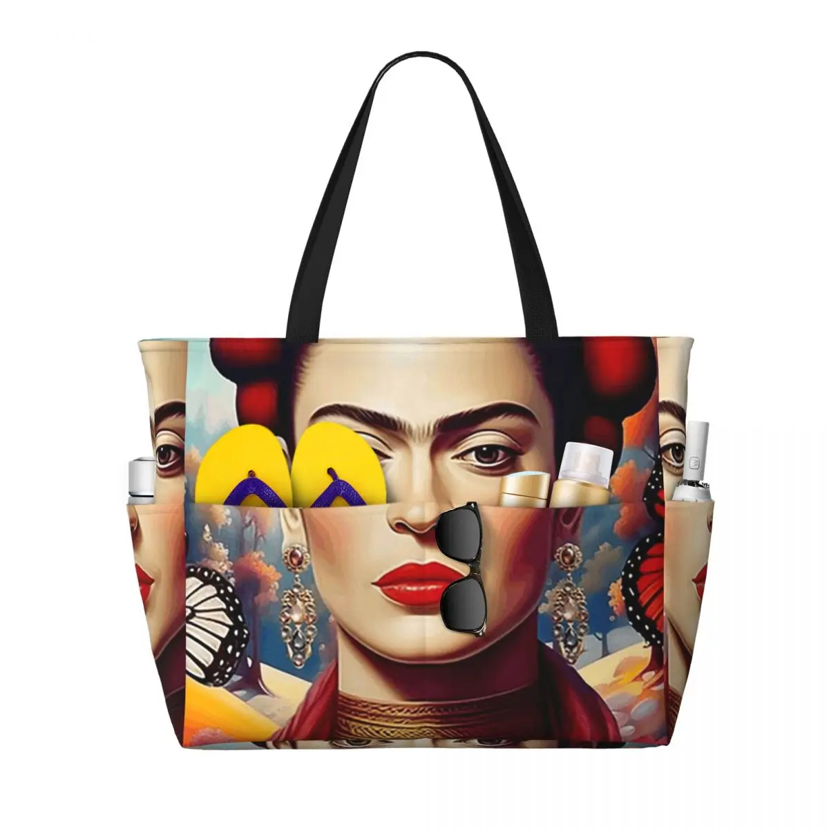 Frida Kahlo Beach Tote Bag Sport Gym Yoga Duffle Large Tote Bag Women Travel Bag Fitness bag