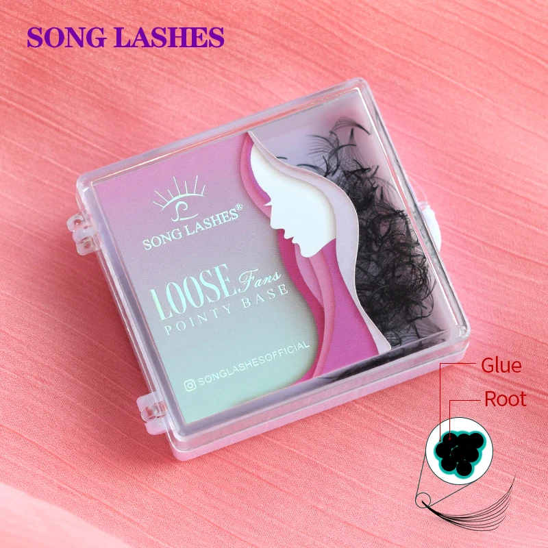 SONG LASHES Base Premade Fans for Eyelash Extension Loose Medium Stem Sharp Thin Pointy Make Up Tool